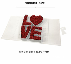 Caja rectangular de flores de doble puerta Ammy LOVE PARA EL Día de San Valentín, regalo de flores de boda, caja de embalaje de flores rosas eternas - Product Image 6