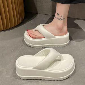 Women's Eva Flip Flops Summer Outdoor Trendy Non-slip Extra Thick Bottom <b>Clip</b>-toe Height Increasing Beach Shoes - Product Image 2