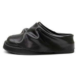 Nouveautés, mode unisexe, semelle épaisse, pantoufles décontractées en <span class=keywords><strong>cuir</strong></span> véritable <span class=keywords><strong>noir</strong></span>, mules, sabots pour femmes et hommes - Product Image 1