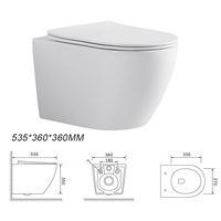WC Monoblocco Allungato in Ceramica Bianca da Parete con Doppio Scarico e Superficie Smaltata Facile da Pulire per Bagno e Lavabo