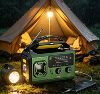 Radio de Emergencia Portátil con Carga Solar USB de 20000mAh, AM/FM/WB, Alarma SOS, Linterna y Lámpara de Lectura