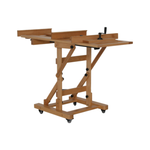 Chevalet de studio en bois de hêtre robuste avec roulettes, support de <span class=keywords><strong>peinture</strong></span> réglable à commande manuelle pour artistes, haute stabilité - Product Image 4