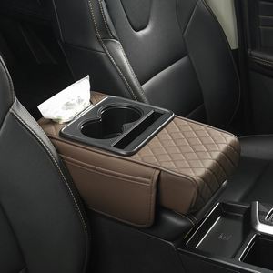 Wholesale Car Armrest Pillow on Center Console With <b>Storage</b> Bag Leather Hand Rest Support <b>Cushion</b> Tissue Box - Product Image 5