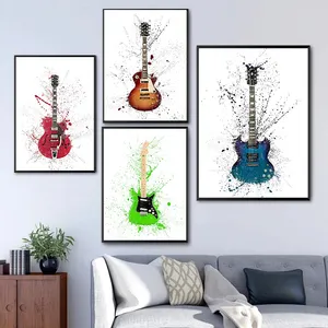 Graffiti Muziekinstrument Gitaar Pop Straat Wall Art Pictures En Posters Print Op Canvas Olieverf Voor Home Decor Als gift