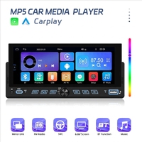 Pemutar MP5 Mobil Universal 6.86 "1 Din, Layar Sentuh Carplay Nirkabel, Bluetooth, Stereo Mobil, Head Unit Multimedia, Pemutar All in One