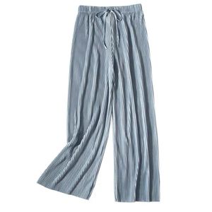 <span class=keywords><strong>Pantaloni</strong></span> <span class=keywords><strong>Larghi</strong></span> Plissettati in Seta Ghiaccio per Donna, Stile Coreano Casual, <span class=keywords><strong>Pantaloni</strong></span> Corti a Gamba Larga, Abbigliamento Sportivo Classico da Casa, Top Nero per Ragazze - Product Image 3