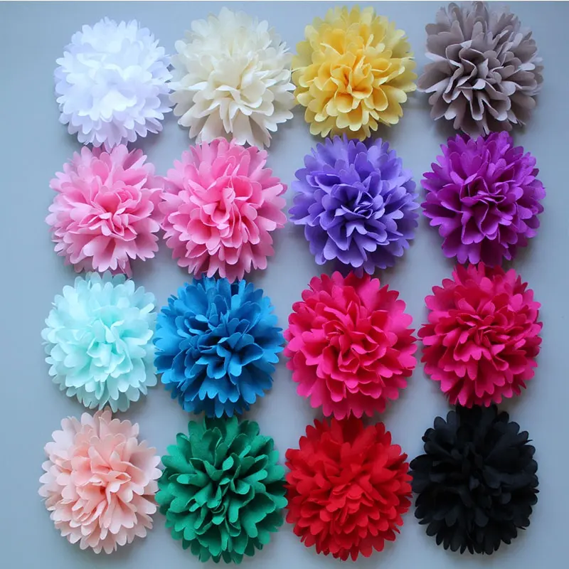 Vente en gros bon prix tissu à volants bouffants appliques fleurs en mousseline de soie fleur en maille pour les mariages et les célébrations décoratives