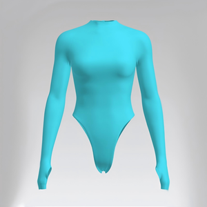 Maillot de bain une pièce modeste haut de gamme à manches longues avec fermeture éclair au dos pour une protection solaire et une couverture intégrale - Product Image 1