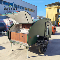 ONLYWE Petites remorques larme Rv Camper Trailer Australian Standards Mini Off Road Tear Drop Camper Travel Trailers For Sale