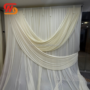 Tissu de fond en soie blanche sur mesure SMOOTH pour décorations de scène de mariage - Product Image 4