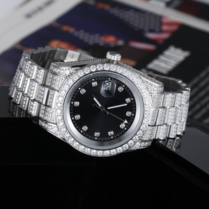 <span class=keywords><strong>Montre</strong></span> pour <span class=keywords><strong>homme</strong></span> plaquée <span class=keywords><strong>or</strong></span> 18 carats, hip hop, bling bling, diamants CZ, glacée - Product Image 6