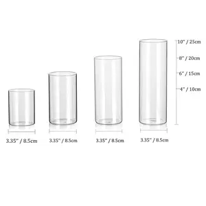 Clear Glass Candle Holders for Pillar Floating Candles, Decorative Wedding Flower Vase for Home