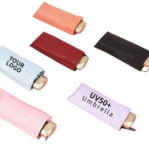 Lightweight 3 Fold Straight Handle Fully-Automatic Windproof UV Protection Compact Pocket <b>Umbrella</b> for Business Gifts and Purse - Product Image 1