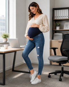 Jeans Skinny de Maternité Personnalisés en Denim Extensible pour Femmes Enceintes – Vêtements de <span class=keywords><strong>Grossesse</strong></span> Confortables - Product Image 1