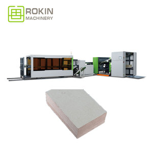 2023 New fully automatic cardboard rotary cutting machine with feeder and stacking system for rigid box and hardcover making