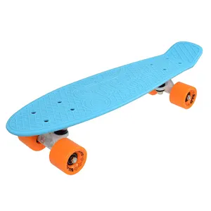 Tùy Chỉnh Trẻ Em Bốn PU Bánh Xe Đa Màu Sắc Cruiser Skate Board Cổ Điển Retro Nhựa Penny Board 22 Inch Cá Skateboard