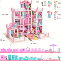 Maison de poupée pour filles, kit de maison de poupée à construire soi-même, maison de jeu, figurines, meubles, accessoires, ensemble de jouets, cadeau pour enfants