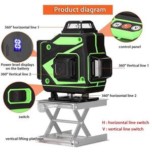 Nivel Láser Verde de 16 Líneas, Nivel Láser Rotatorio para Exteriores de Alta Precisión, Mini Proyector con Trípode y Estuche - Product Image 2