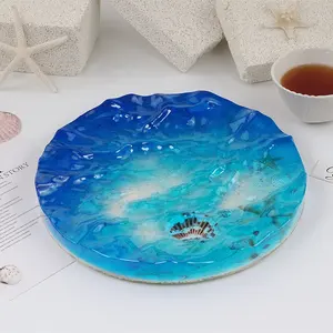 Early Riser DIY cristal cola epoxy resina oceano mar superfície pulverizador bandeja frutas placa espelho silicone molde