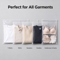 Sacs à fermeture éclair en CPE givré personnalisés en gros, pochettes réutilisables en plastique mat avec fermeture éclair pour le rangement de t-shirts, sweats à capuche et vêtements