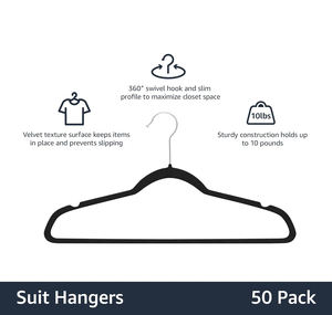 Velvet <b>Hangers</b> Premium Non-Slip Clothes <b>Hangers</b> with 360 Degree Rotatable Hook Coat <b>Hanger</b> - Product Image 2