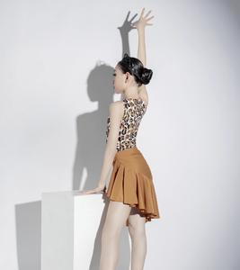 Vestido de baile latino <span class=keywords><strong>para</strong></span> niños Vestido de actuación de práctica profesional de otoño e invierno <span class=keywords><strong>para</strong></span> niñas <span class=keywords><strong>Traje</strong></span> de estampado de leopardo rojo neto - Product Image 5