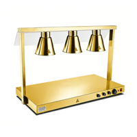 Dreifach-Heizlampenstation aus Edelstahl für Buffet-Speisen, Infrarot-Catering-Wärmetisch für Hotel, Restaurant und Bankett