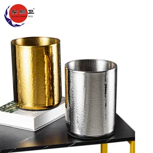 Forniture per feste da Bar secchiello per il ghiaccio dritto in oro Fashion Gold Sliver Wine Chiller Champagne Cooler secchiello per birra per Champagne con ghiaccio