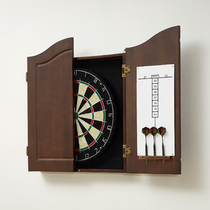 Wall Mounted Wooden Cabinet Dartboard Set, 18 Inch Sisal Tournament <strong>Dart</strong> <strong>Board</strong> with <strong>Scoreboard</strong> &amp; 6 Steel Tip <strong>Darts</strong>,for Home/Bar - Product Image 3