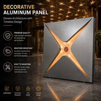 Panneau de plafond en aluminium à motif 3D personnalisé, revêtement PVDF, panneau en aluminium géométrique artistique pour auvent d'entrée de hall
