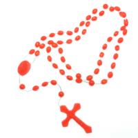 Collier Croix Lumineuse, Bijoux d'Exportation, Chapelet Lumineux en Plastique, Perles Brillantes dans le Noir