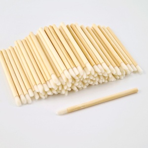 50pcs Bamboo Angular Lip Gloss Brush Eco Friendly <b>Mini</b> Lip Liner Balm Applicator Disposable Makeup Brushes - Product Image 1