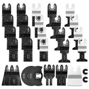 Hojas de sierra oscilante, paquete de 31 Uds., Kit de cuchillas multiherramienta para madera, plástico, Metal, hojas multiherramientas de liberación rápida