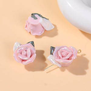 जूलरी के लिए डिय हाथ ड्राइंग गुलाब फूल के फूल के लिए 17x22 मिमी 1894153 - Product Image 3