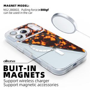 Coque de téléphone tendance en écaille de tortue antichoc en époxy de marque AIKUSU pour iPhone 17 Series - Product Image 4