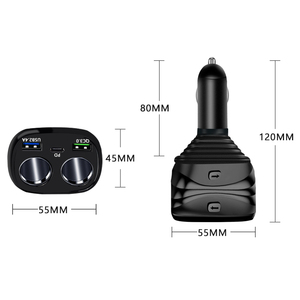 Cargador <span class=keywords><strong>USB</strong></span> dual de carga rápida QC3.0 adecuado para teléfono compatible con cargador de coche multipuerto 3 cargador de encendedor de cigarrillos - Product Image 2