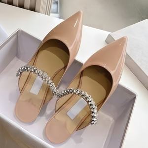 Customization <b>Summer</b> New Design Fashion Luxury Brands Designer Wedding High Heels Slippers JM Slide Diamonds Women's <b>Sandals</b> - Product Image 4