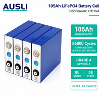 Cellule de batterie prismatique LiFePO4 AUSLI 105Ah 336Wh 3.2V Grade A pour système de stockage d'énergie de secours UPS et télécommunications