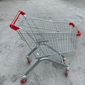 Chariot de courses 340L pour supermarché, grande capacité, robuste, en treillis métallique chromé, roues pivotantes silencieuses, kit pour usage commercial - Product Image 3