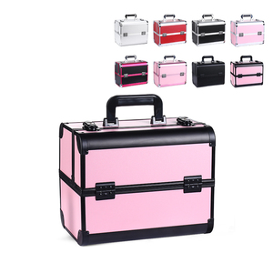 Offre Spéciale femmes multi trayers aluminium argent <span class=keywords><strong>mallette</strong></span> de maquillage professionnel voyage brillant stockage beauté étui maquillage - Product Image 1