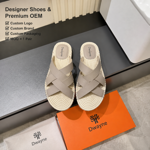 Nouvelles Espadrilles de Luxe 2026 pour Femme – Sandales Tissées de Haute Qualité à Brides Croisées Beige, Style Décontracté pour l'Été et la Plage - Product Image 1