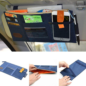 4 colores <span class=keywords><strong>Universal</strong></span> Auto Interior accesorios bolsa de almacenamiento de la visera de sol del coche organizador - Product Image 5