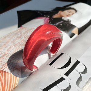 Phụ nữ thời trang vòng đeo tay với phóng đại mở nhựa trong suốt đầy màu sắc nhỏ giọt dầu men Vòng ban nhạc cổ tay và đồ trang sức - Product Image 3