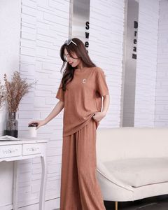 Bộ đồ nữ thời trang Đông Nam Á kiểu Chiba, quần xếp ly thêu, mùa hè, quần rộng, hai mảnh, mặc nhà mùa thu - Product Image 4