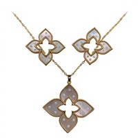Ensemble de bijoux tendance avec pendentif, boucles d'oreilles et bague en argent plaqué zircon, motif trèfle à quatre feuilles, cadeau de fiançailles, de mariage ou de fête