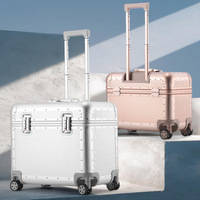 Valise en aluminium de 20 pouces, valise de capitaine de ligne aérienne, serrure à code TSA, étanche, antivol, minimaliste, valise de voyage, classe affaires