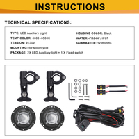 Système d'éclairage de moto, phare antibrouillard LED étanche, lampe antibrouillard auxiliaire pour moto BMW R1200GS F800GS