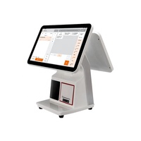 Sistema POS Todo en Uno con Pantalla Táctil de 15.6 Pulgadas, Terminal de Caja Registradora con WIFI Integrado, Impresora de 58 mm para Negocios de Supermercados y Tiendas de Comestibles