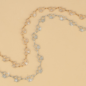 โซ่คาดเอวรูปหัวใจประดับเพชรเทียม สีทองและสีเงิน สำหรับใส่ทุกวัน - Product Image 1