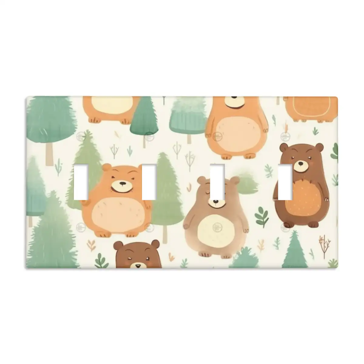 Чехол для переключателя с изображением 4-Gang 4 Toggle Home Decor